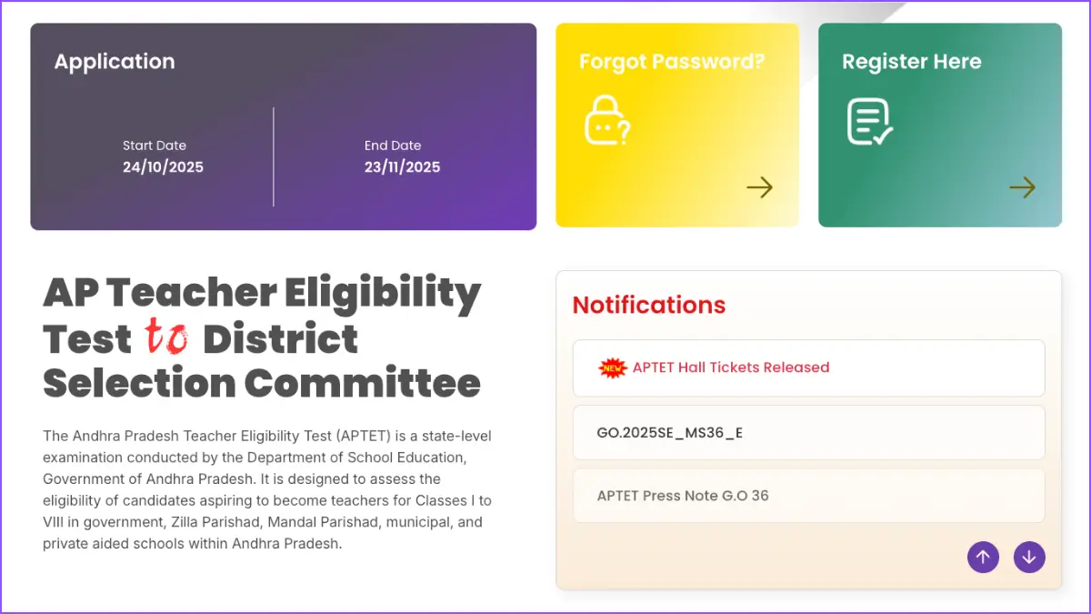 AP TET Hall Ticket 2025 Out Official Download Link Active Page Screenshot AP TET Hall Ticket 2025 Out Official Download Link Active Page Screenshot