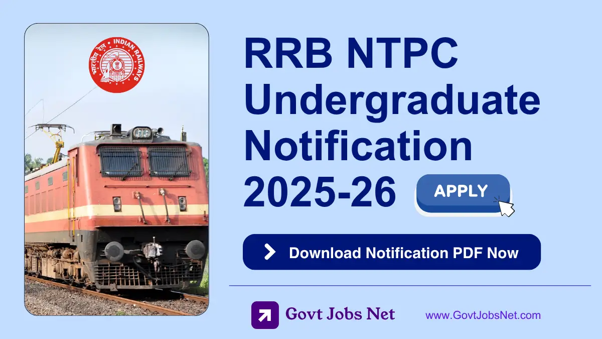RRB NTPC Undergraduate Notification 2025-26 Out, 3058 Vacancies, Apply Online RRB NTPC Undergraduate Notification 2025-26 Out, 3058 Vacancies, Apply Online