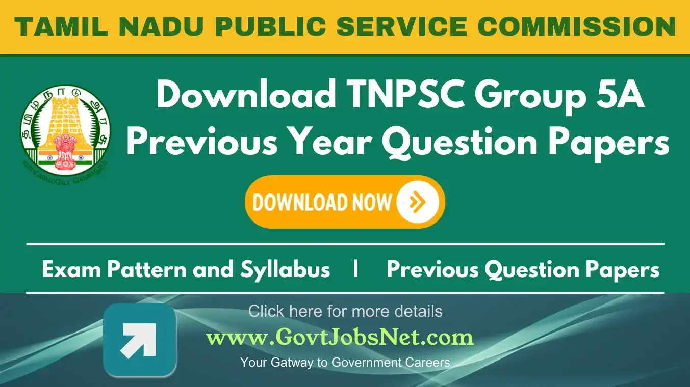 TNPSC Group 5A Previous Year Question Papers PDF Download